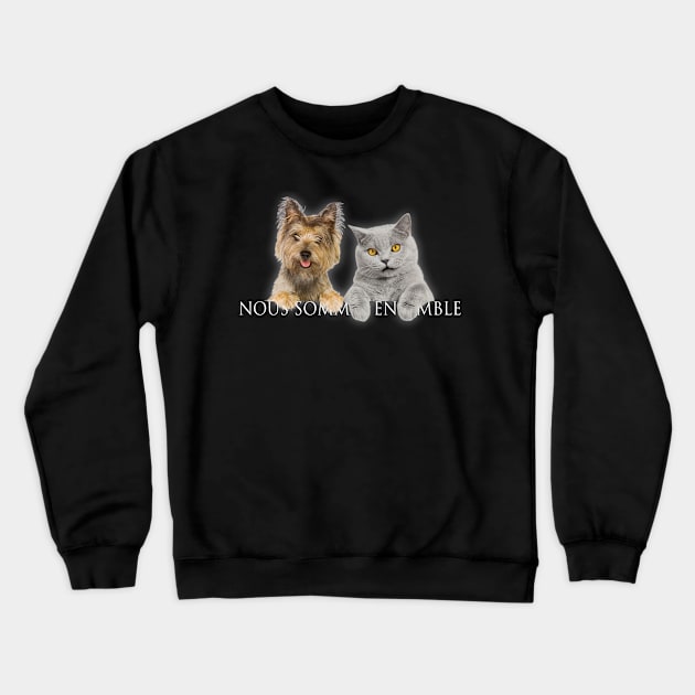 chat with chien Crewneck Sweatshirt by Buatan.ku